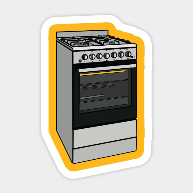 Electric stove cartoon illustration Sticker by Miss Cartoon